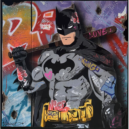 Painting Bad Batman by Lemoine Mael | Painting Pop-art Acrylic, Graffiti Pop icons