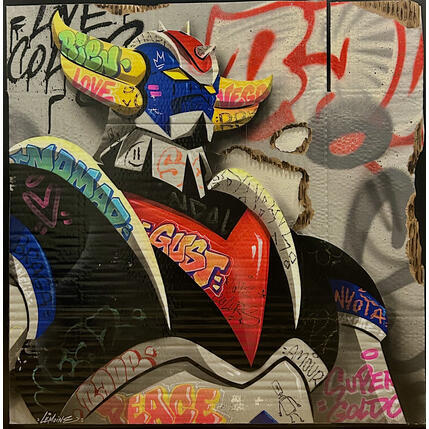 Painting Goldo Cardboard by Lemoine Mael | Painting Pop-art Acrylic, Graffiti Pop icons