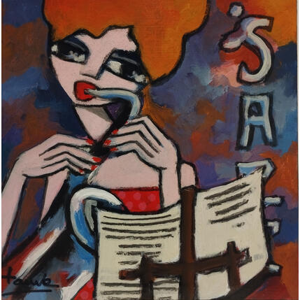 Peinture Rouge passion par Fauve | Tableau Figuratif Acrylique, Huile Scènes de vie