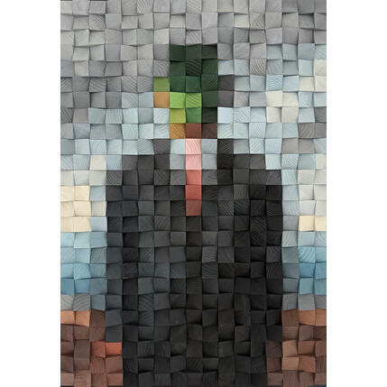 Pintura Son of a man por Pix-n-Art by Nadia Eremina | Pintura Tema Madera Minimalista, Retrato