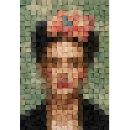 Pintura Frida por Pix-n-Art by Nadia Eremina | Pintura Tema Madera Minimalista, Retrato