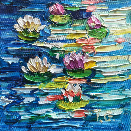 Painting Lilliies magic by Georgieva Vanya | Painting Figurative Oil Landscapes