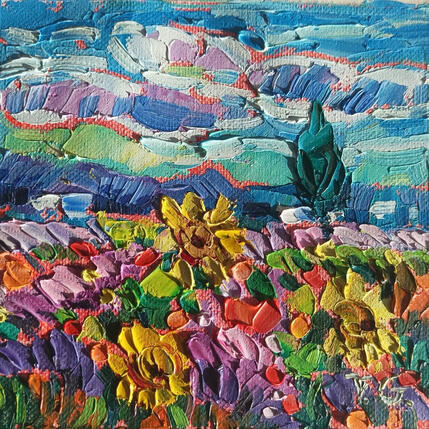 Painting Wild Flowers  by Georgieva Vanya | Painting Figurative Oil Landscapes