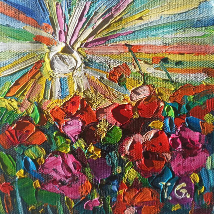 Painting Poppies dream by Georgieva Vanya | Painting Figurative Oil Landscapes