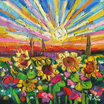 Painting Sunlight Serenade  by Georgieva Vanya | Painting Figurative Oil Landscapes, Pop icons