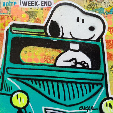 Gemälde WEEK END von Euger Philippe | Gemälde Pop-Art Acryl, Collage, Pappe Pop-Ikonen
