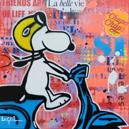 Peinture  LA BELLE VIE par Euger Philippe | Tableau Pop-art Acrylique, Collage Icones Pop