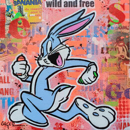 Peinture WILD AND FREE par Euger Philippe | Tableau Pop-art Acrylique, Collage Icones Pop