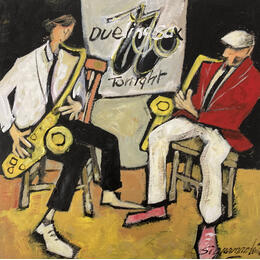 Painting Dueling Sax by Signamarcheix Bernard | Painting