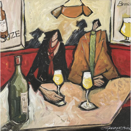 Painting Chablis sur banquette by Signamarcheix Bernard | Painting