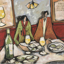 Painting Muscadet et huitres by Signamarcheix Bernard | Painting