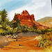Painting Sedona 153 by Seruch Capouillez Isabelle | Painting Figurative Urban Watercolor