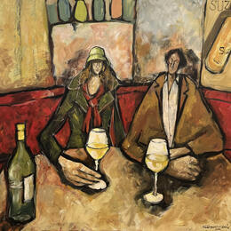 Painting Le petit muscadet by Signamarcheix Bernard | Painting Naive art Acrylic, Ink, Pastel