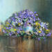 Painting Violettes by Giroud Pascal | Painting Figurative Still-life Oil
