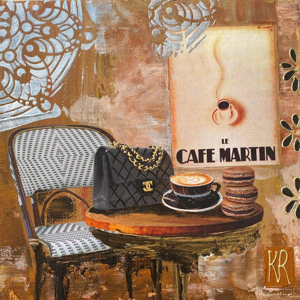 Gemälde Café en terrasse  von Romanelli Karine | Gemälde