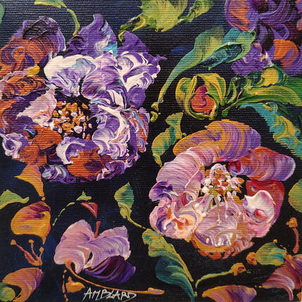 Pintura Petits hellébores por Amblard Florence | Pintura Impressionism Acrílico Iconos pop, Naturaleza, Paisajes