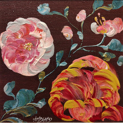 Pintura Tulipe rouge dorée et rose por Amblard Florence | Pintura Impressionism Acrílico Iconos pop, Naturaleza, Paisajes