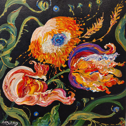 Pintura Little sun and tulips por Amblard Florence | Pintura Impressionism Acrílico Naturaleza, Paisajes