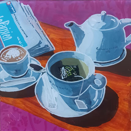 Painting Richard préférait le calme by Auriol Philippe | Painting Figurative Acrylic, Plexiglass, Posca Still-life