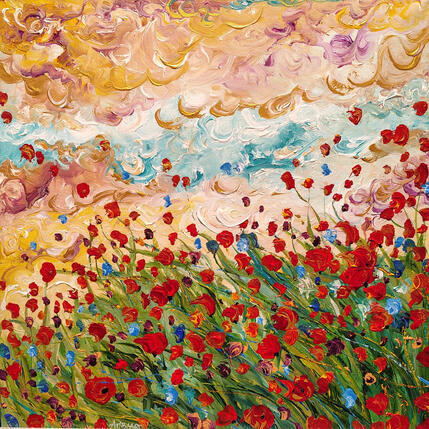 Peinture Joyeux coquelicots  par Amblard Florence | Tableau