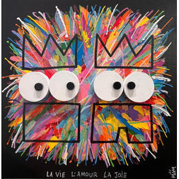 Painting ECLAT DE JOIE by Mam | Painting Pop-art Acrylic, Gluing Pop icons, Portrait, Society
