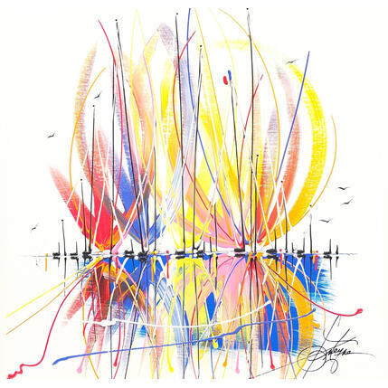 Painting Journée au zénith by Fonteyne David | Painting Figurative Acrylic