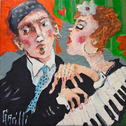 Peinture Amourettes manouches par Garilli Nicole | Tableau Figuratif Acrylique Scènes de vie