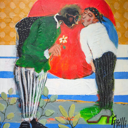 Painting Une déclaration en toute simplicité by Garilli Nicole | Painting Figurative Acrylic Life style