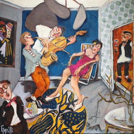 Painting Du bon son et ça swing... by Garilli Nicole | Painting Figurative Acrylic Life style