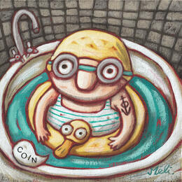 Painting Marin d'eau douce by Catoni Melina | Painting
