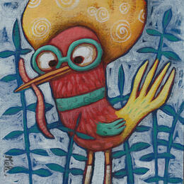 Painting Oiseau à lunettes by Catoni Melina | Painting