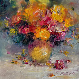 Painting Picked Roses  by Petras Ivica | Painting