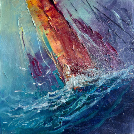 Painting F1 Sailing Blaze 10016-17018-20260407-2 by Petras Ivica | Painting Impressionism Oil Landscapes