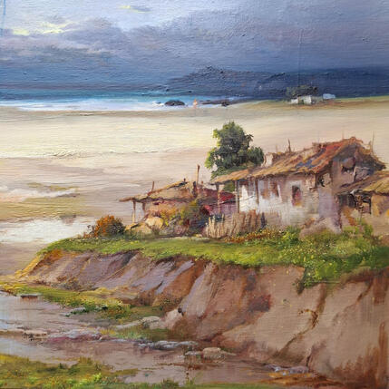 Pintura Casas de pescadores por Cabello Ruiz Jose | Pintura