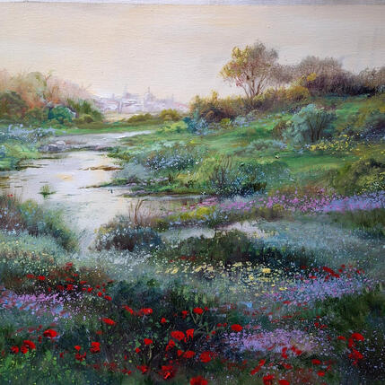 Pintura Campos en primavera por Cabello Ruiz Jose | Pintura