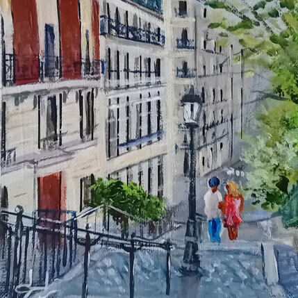 Painting On descend de la butte Montmartre à Paris  by Degabriel Véronique | Painting