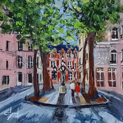 Painting Soirée à Paris. Place de Furstemberg  by Degabriel Véronique | Painting