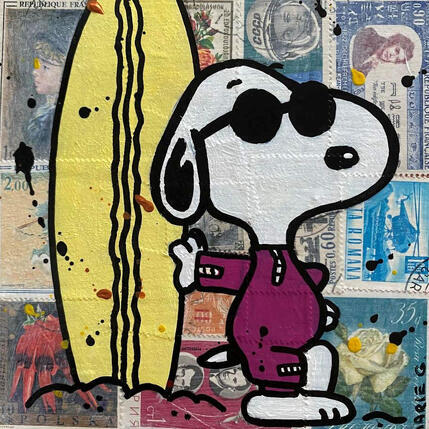 Gemälde F1  snoopy surf von Marie G.  | Gemälde
