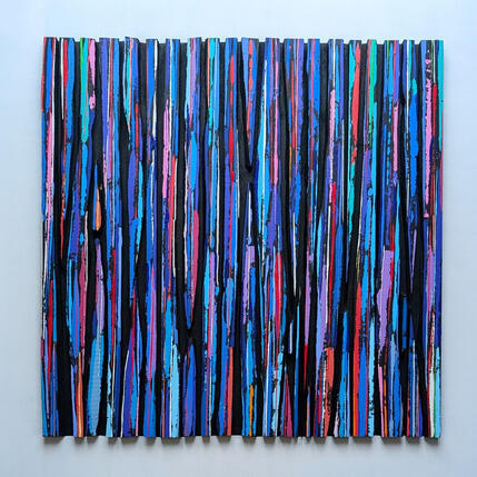Peinture Bandecolor23 bleus de Nice par Langeron Luc | Tableau