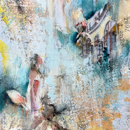Painting Suspended in a moment of bliss by Bergeron Marie-Josée | Painting