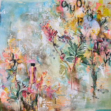 Painting Back to my friends by Bergeron Marie-Josée | Painting
