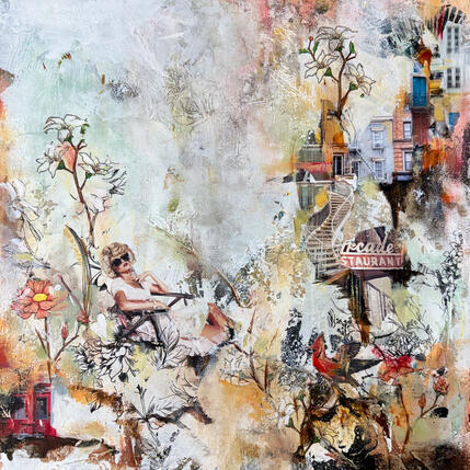 Painting Holidays in bloom by Bergeron Marie-Josée | Painting