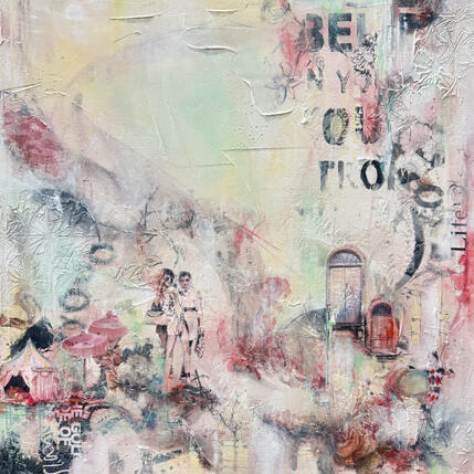 Painting Les complices intemporelles by Bergeron Marie-Josée | Painting