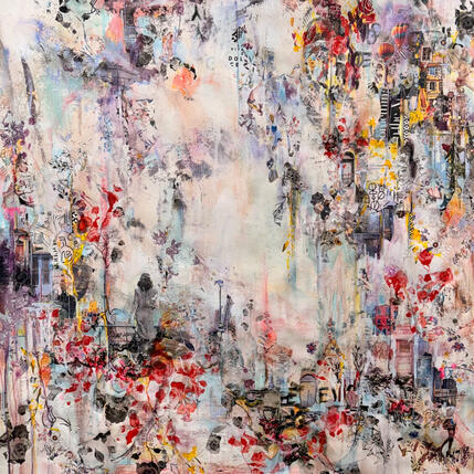 Painting La dolce Vita by Bergeron Marie-Josée | Painting Surrealism Acrylic, Gluing