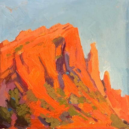Painting Cliffside Trail by Carrillo Cindy  | Painting Figurative Oil Landscapes, Pop icons