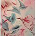 Painting La sfinge colibri e i fiori celesti by Nai | Painting Surrealism Acrylic Gluing