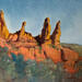 Peinture Sedona 333 par Seruch Capouillez Isabelle | Tableau Figuratif Paysages Urbain Nature Aquarelle