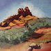 Peinture Sedona 335 par Seruch Capouillez Isabelle | Tableau Figuratif Paysages Urbain Nature Aquarelle