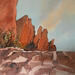 Peinture Sedona 336 par Seruch Capouillez Isabelle | Tableau Figuratif Paysages Urbain Nature Aquarelle