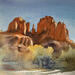 Peinture Sedona 337 par Seruch Capouillez Isabelle | Tableau Figuratif Paysages Urbain Nature Aquarelle